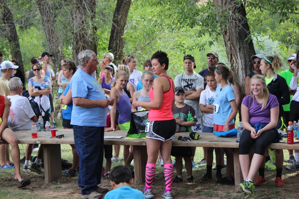 All runners were entered into the drawings for donated and purchased prizes.